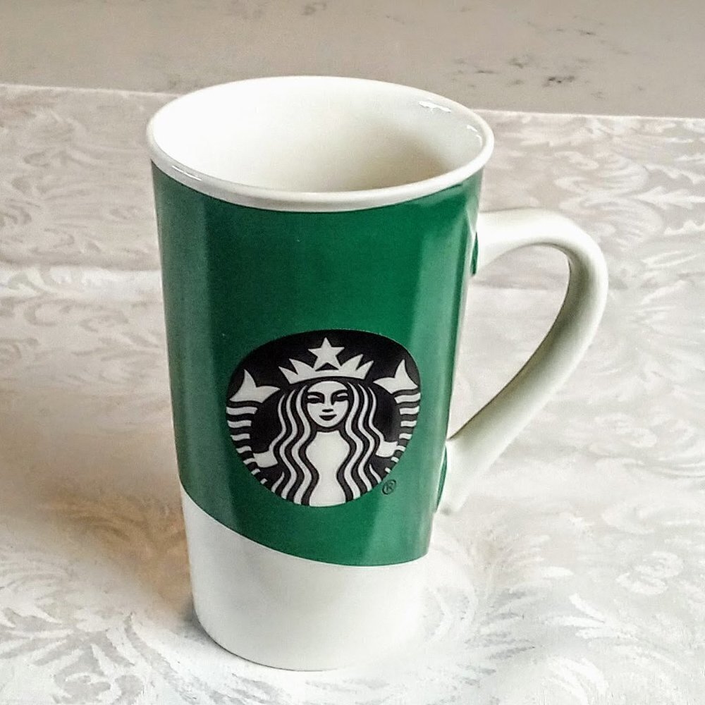 Starbucks Green Siren Mermaid Tall Ceramic Mug